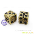 Bescon Old Looking Dice Bone Dice D6 16mm 12pcs مجموعة ، 16 مم ستة جوانب يموت (12) كتلة من الزهر الحجري